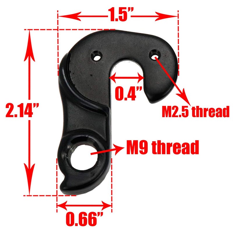 AUTUT 2 Pcs Universal Bicycle Bike Derailleur Hanger Frame Gear Tail Hook, Black - Image 2